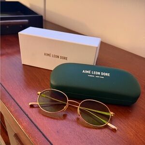 Aime Leon Dore Gold and Green Glasses
